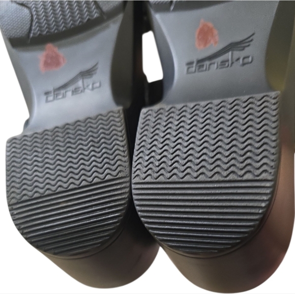 Dansko Sophie Black Glitter Leather Two Strap Platform Sandals 40 10-10.5 - Picture 11 of 13